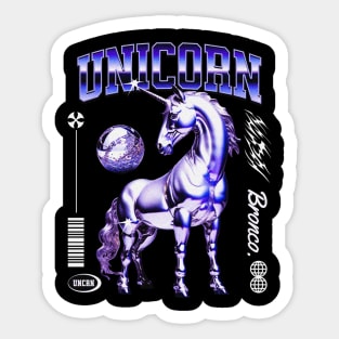 Neon Y2K Unicorn Sticker